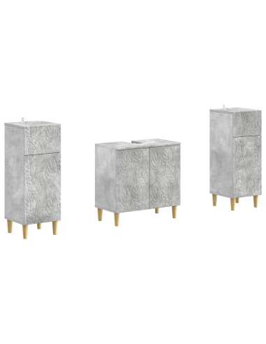 Set di Armadi da Bagno da 2 Pezzi DELFT Grigio Cemento