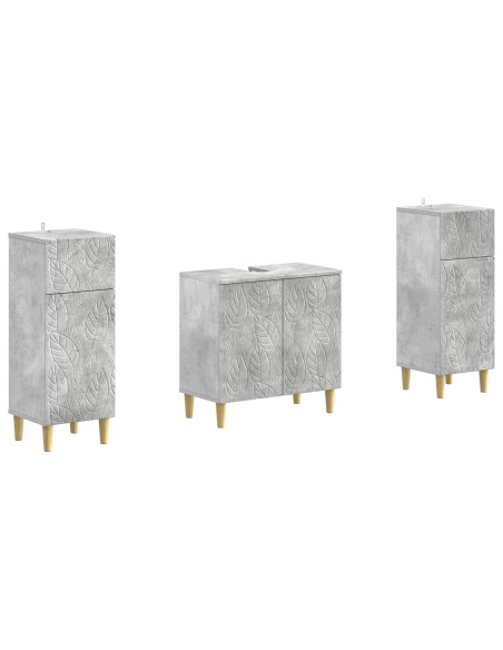 Set di Armadi da Bagno da 2 Pezzi DELFT Grigio Cemento