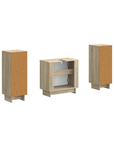Set di Armadi da Bagno da 2 Pezzi EDE Rovere Sonoma