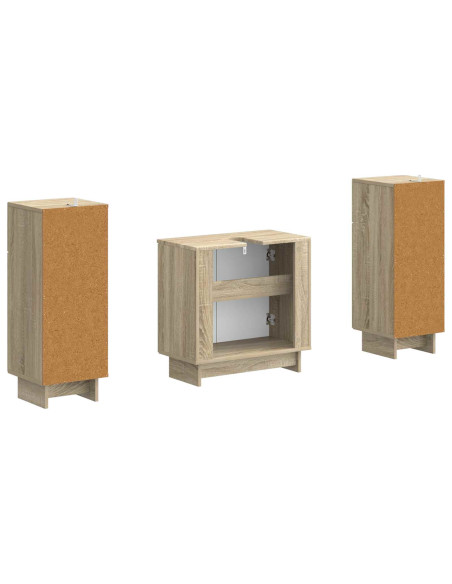Set di Armadi da Bagno da 2 Pezzi EDE Rovere Sonoma