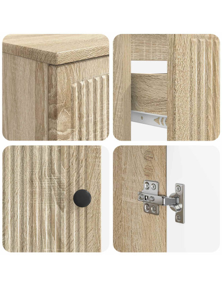Set di Armadi da Bagno da 2 Pezzi EDE Rovere Sonoma
