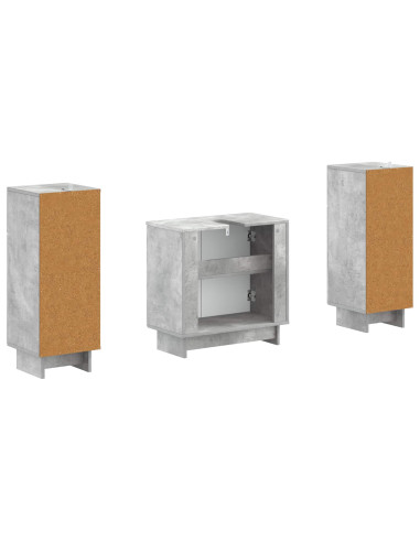 Set di Armadi da Bagno da 2 Pezzi EDE Grigio Cemento