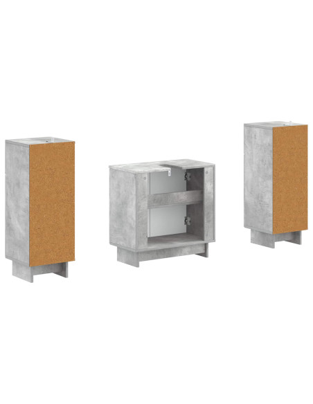 Set di Armadi da Bagno da 2 Pezzi EDE Grigio Cemento