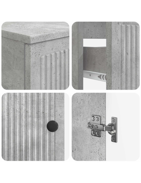 Set di Armadi da Bagno da 2 Pezzi EDE Grigio Cemento