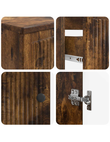 Set di Armadi da Bagno da 2 Pezzi EDE Rovere Fumo
