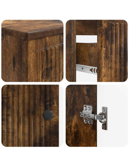 Set di Armadi da Bagno da 2 Pezzi EDE Rovere Fumo