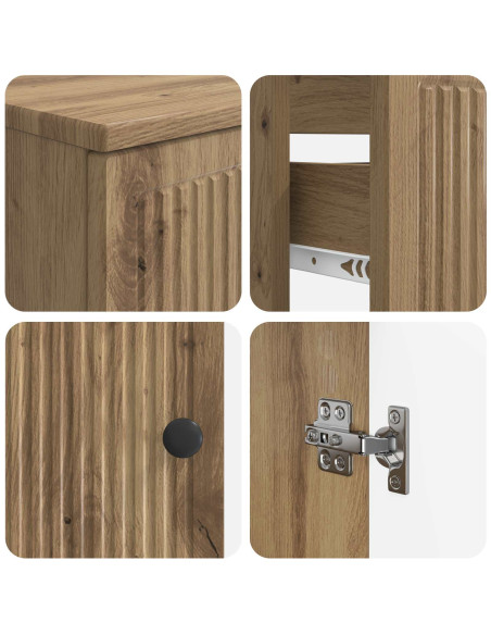 Set di Armadi da Bagno da 2 Pezzi EDE Rovere Artigianale
