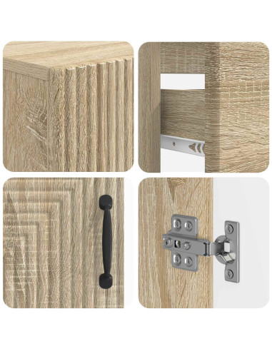 Set di Armadi da Bagno da 2 Pezzi HAARLEM Rovere Sonoma