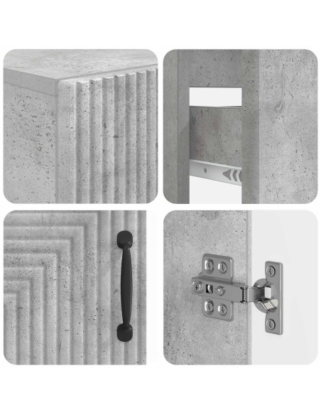 Set di Armadi da Bagno da 2 Pezzi HAARLEM Grigio Cemento