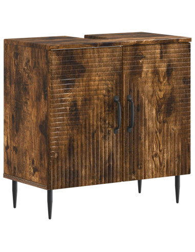 Set di Armadi da Bagno da 2 Pezzi HAARLEM Rovere Fumo
