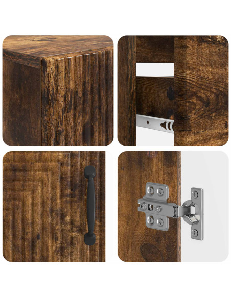 Set di Armadi da Bagno da 2 Pezzi HAARLEM Rovere Fumo