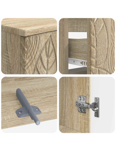 Set di Armadi da Bagno da 2 Pezzi DELFT Rovere Sonoma