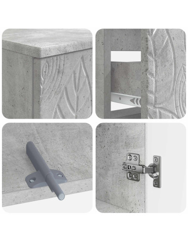 Set di Armadi da Bagno da 2 Pezzi DELFT Grigio Cemento