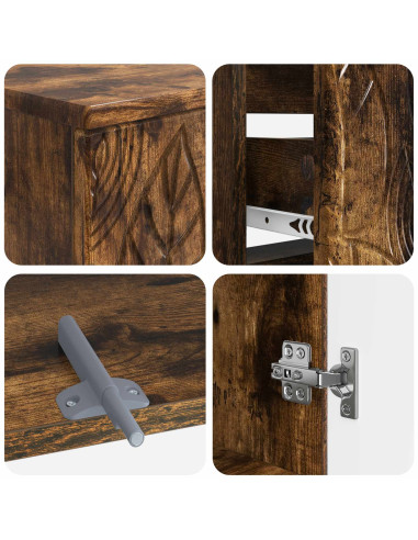 Set di Armadi da Bagno da 2 Pezzi DELFT Rovere Fumo