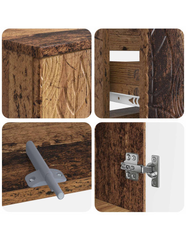 Set di Armadi da Bagno da 2 Pezzi DELFT Legno antico