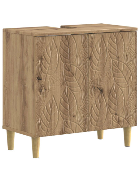 Set di Armadi da Bagno da 2 Pezzi DELFT Rovere Artigianale