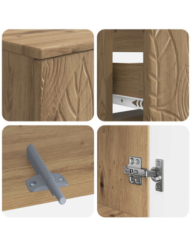 Set di Armadi da Bagno da 2 Pezzi DELFT Rovere Artigianale
