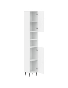 Armadio da Bagno con Ripiano Aperto HAARLEM Bianco 2