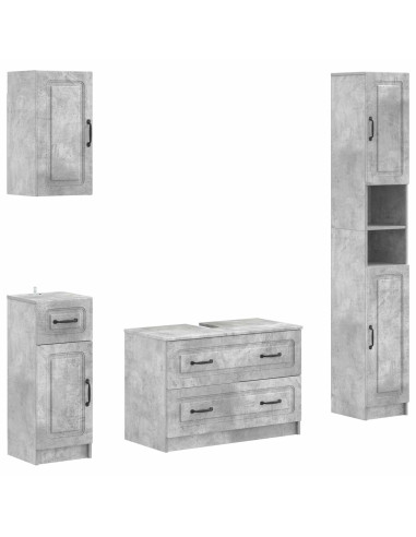 Set di Mobili da Bagno da 4 Pezzi UTRECHT Grigio Cemento
