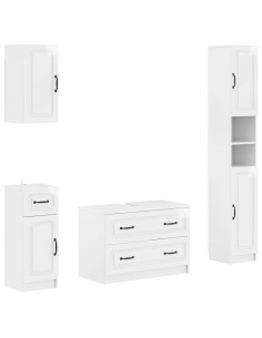 Set di Mobili da Bagno da 4 Pezzi UTRECHT Bianco Lucido