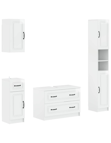 Set di Mobili da Bagno da 4 Pezzi UTRECHT Bianco Lucido