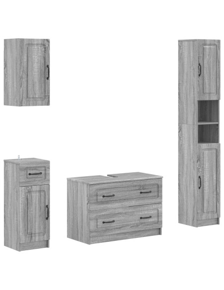 Set di Mobili da Bagno da 4 Pezzi UTRECHT Sonoma grigio