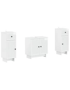 Set di Armadi da Bagno da 2 Pezzi EDE Bianco Lucido