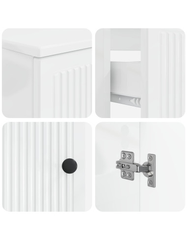 Set di Armadi da Bagno da 2 Pezzi EDE Bianco Lucido