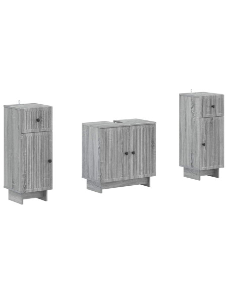 Set di Armadi da Bagno da 2 Pezzi EDE Sonoma grigio