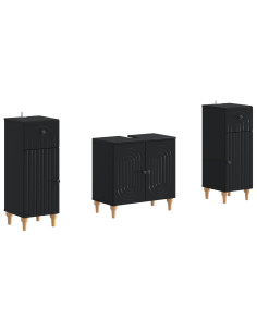 Set di Armadi da Bagno da 2 Pezzi ALKMAAR Nero