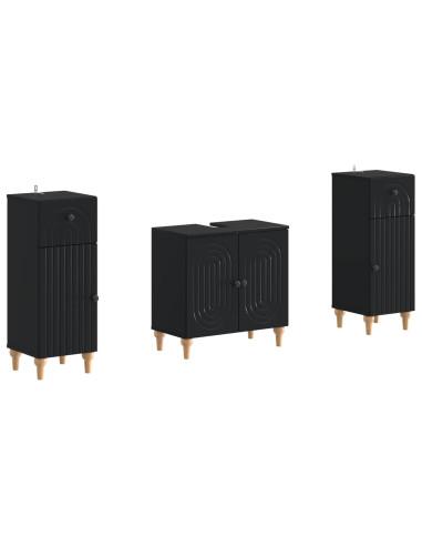 Set di Armadi da Bagno da 2 Pezzi ALKMAAR Nero