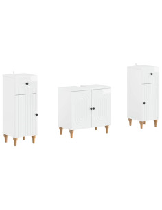 Set di Armadi da Bagno da 2 Pezzi ALKMAAR Bianco Lucido