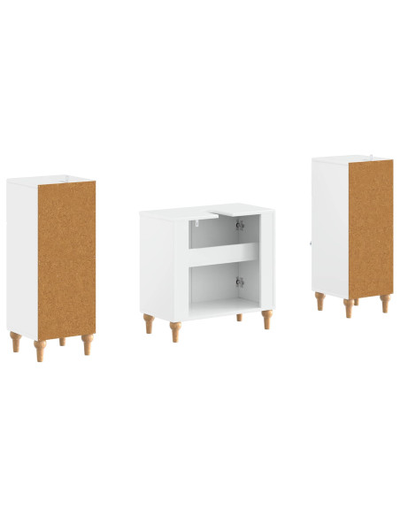 Set di Armadi da Bagno da 2 Pezzi ALKMAAR Bianco Lucido