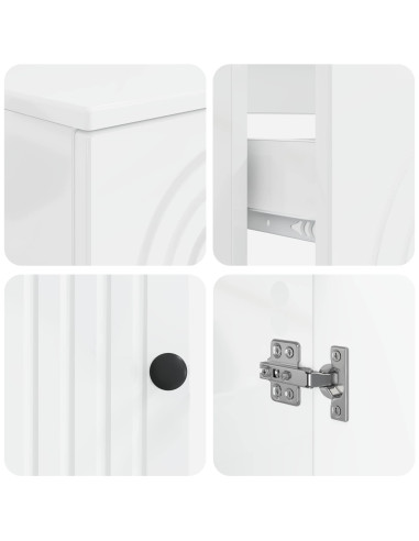 Set di Armadi da Bagno da 2 Pezzi ALKMAAR Bianco Lucido