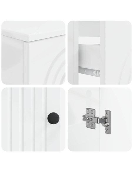 Set di Armadi da Bagno da 2 Pezzi ALKMAAR Bianco Lucido