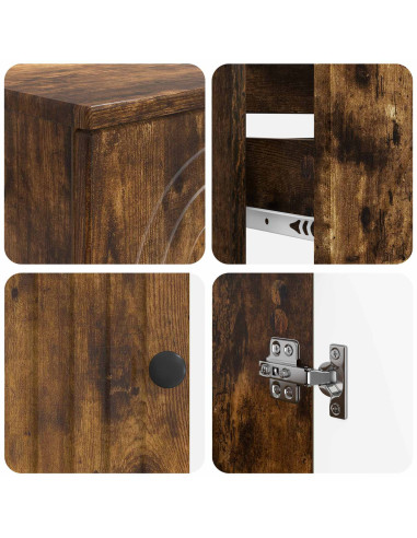 Set di Armadi da Bagno da 2 Pezzi ALKMAAR Rovere Fumo