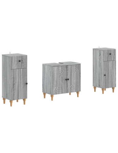 Set di Armadi da Bagno da 2 Pezzi ALKMAAR Sonoma grigio