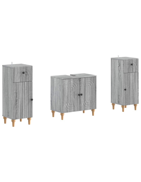 Set di Armadi da Bagno da 2 Pezzi ALKMAAR Sonoma grigio