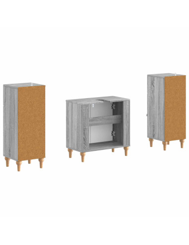 Set di Armadi da Bagno da 2 Pezzi ALKMAAR Sonoma grigio