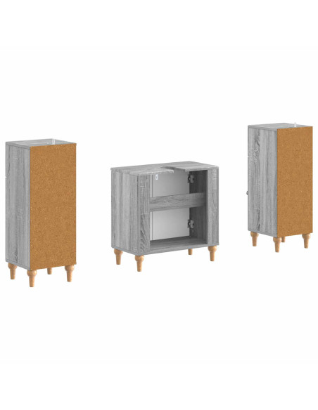 Set di Armadi da Bagno da 2 Pezzi ALKMAAR Sonoma grigio