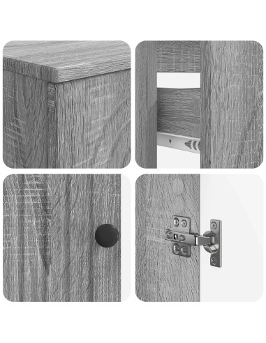 Set di Armadi da Bagno da 2 Pezzi ALKMAAR Sonoma grigio