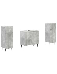 Set di Armadi da Bagno da 2 Pezzi ZWOLLE Grigio Cemento