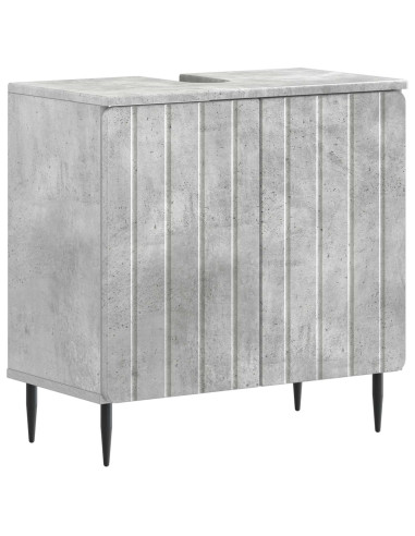 Set di Armadi da Bagno da 2 Pezzi ZWOLLE Grigio Cemento