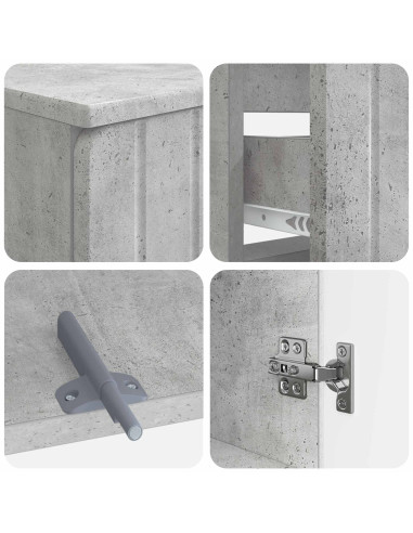 Set di Armadi da Bagno da 2 Pezzi ZWOLLE Grigio Cemento