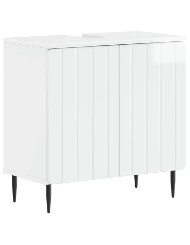 Set di Armadi da Bagno da 2 Pezzi ZWOLLE Bianco Lucido