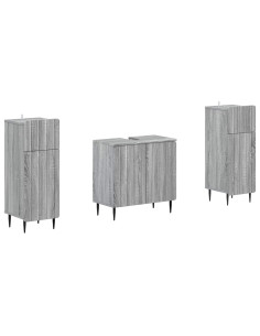 Set di Armadi da Bagno da 2 Pezzi ZWOLLE Sonoma grigio