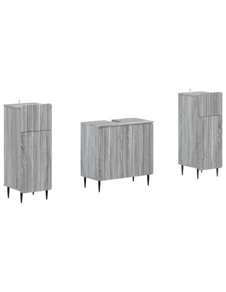 Set di Armadi da Bagno da 2 Pezzi ZWOLLE Sonoma grigio