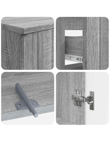 Set di Armadi da Bagno da 2 Pezzi ZWOLLE Sonoma grigio