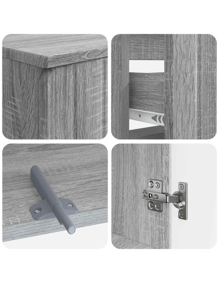 Set di Armadi da Bagno da 2 Pezzi ZWOLLE Sonoma grigio