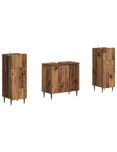 Set di Armadi da Bagno da 2 Pezzi ZWOLLE Legno antico